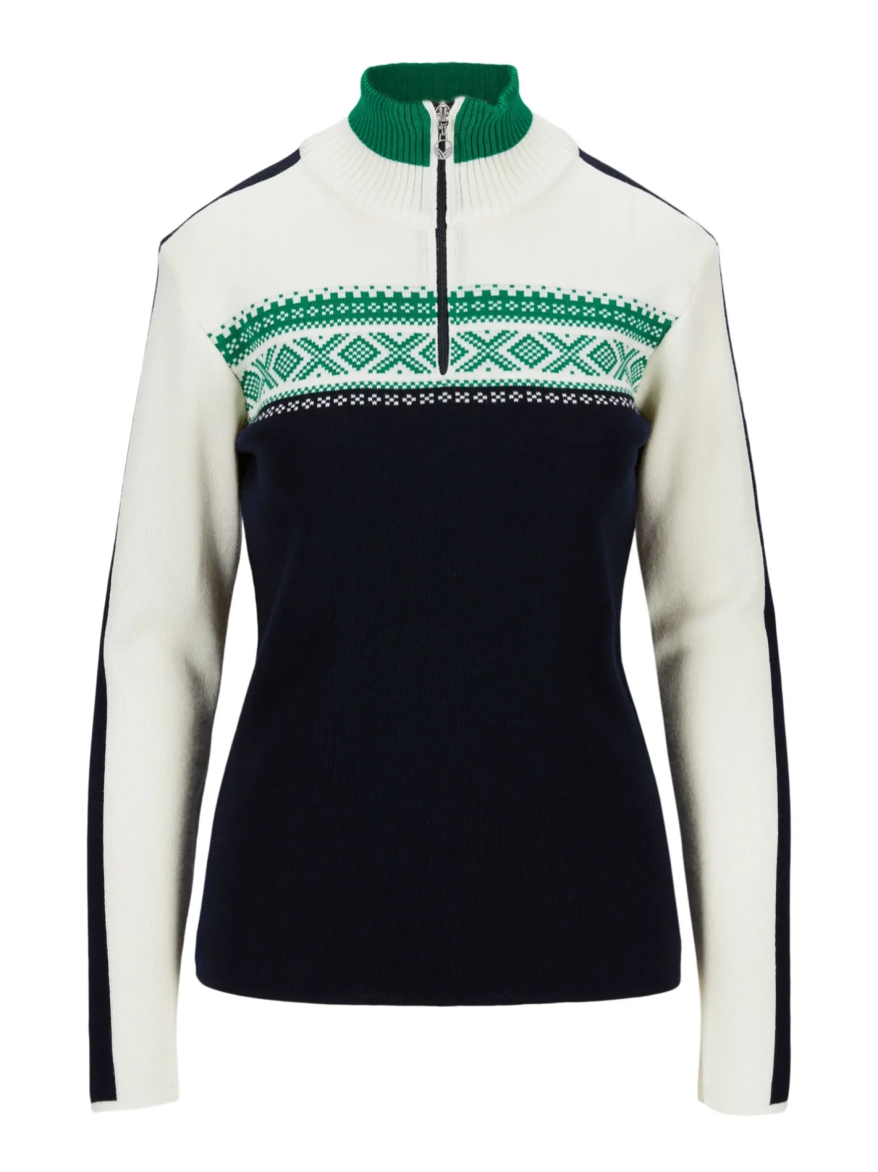 Dale of Norway Half-Zip^Dystingen Women's Merino Wool Sweater Navy Brightgreen