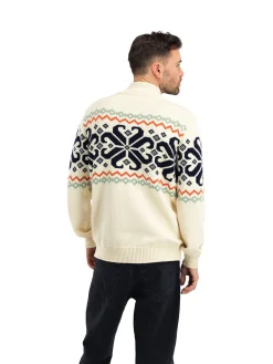 Dale of Norway Half-Zip^Falkeberg Men's Sweater Offwhite Black Green Orange