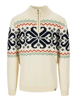 Dale of Norway Half-Zip^Falkeberg Men's Sweater Offwhite Black Green Orange