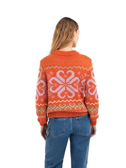 Dale of Norway Round Neck^Falkeberg Women's Sweater Orangemel Lavender Green Offwh