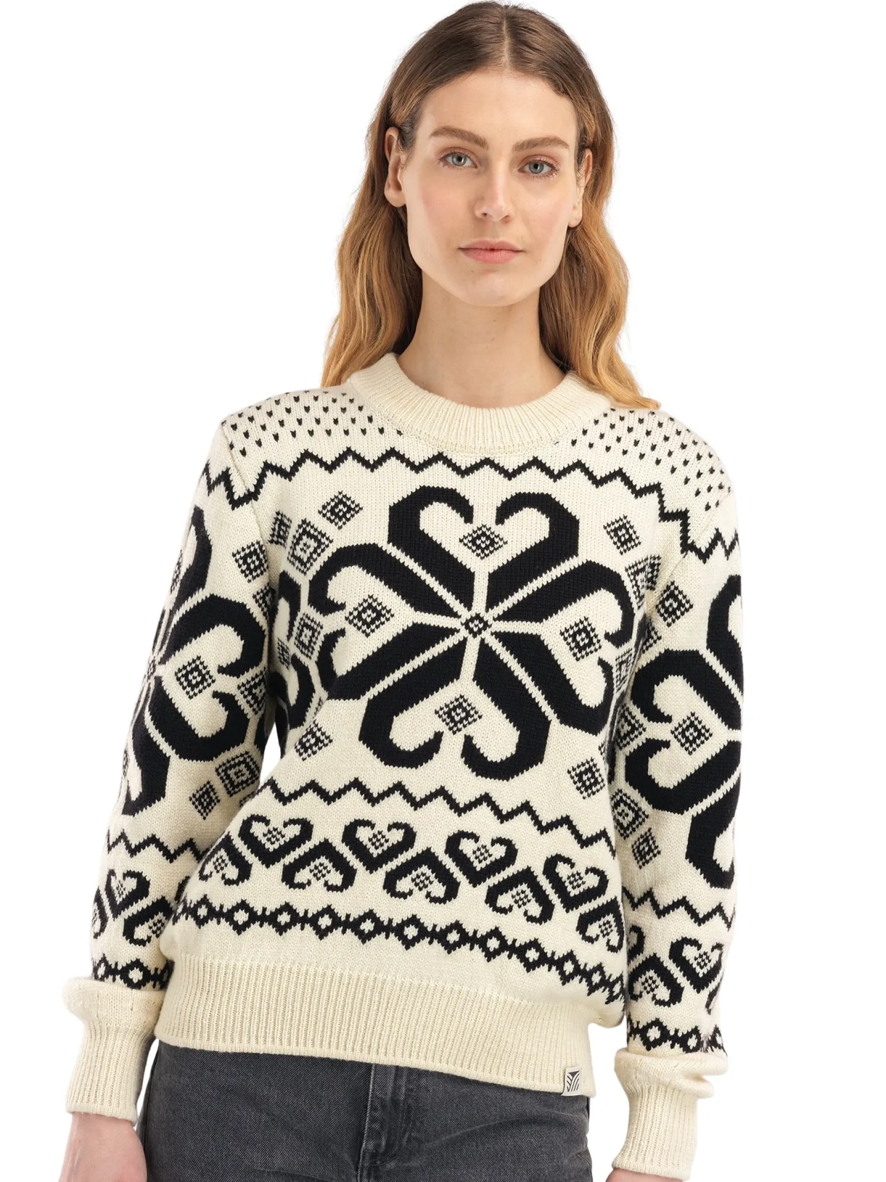 Dale of Norway Round Neck^Falkeberg Women's Sweater Offwhite Black