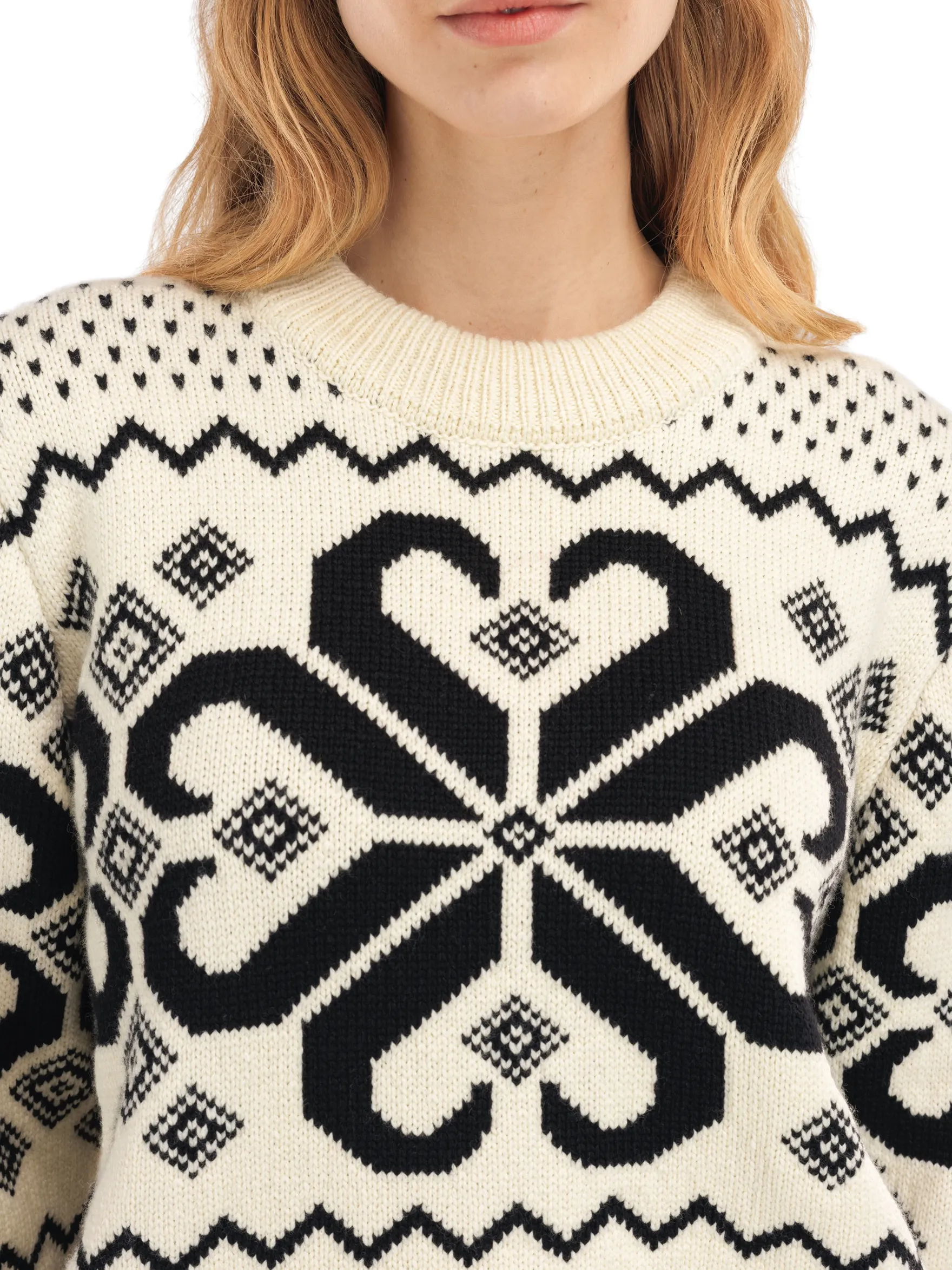 Dale of Norway Round Neck^Falkeberg Women's Sweater Offwhite Black