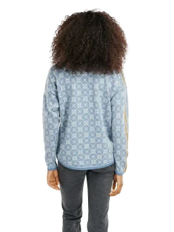 Dale of Norway Turtle-Neck^Firda Women's Sweater - Merino Wool Blue Shadow Off White