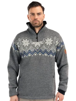 Dale of Norway Weatherproof^Fongen Weatherproof Men's Sweater - Norwegian Wool Smoke Offwhite Indigo Charcoal