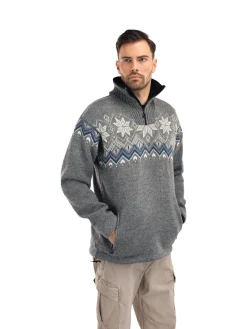Dale of Norway Weatherproof^Fongen Weatherproof Men's Sweater - Norwegian Wool Smoke Offwhite Indigo Charcoal