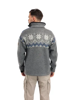 Dale of Norway Weatherproof^Fongen Weatherproof Men's Sweater - Norwegian Wool Smoke Offwhite Indigo Charcoal