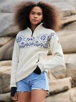 Dale of Norway Weatherproof^Fongen Weatherproof Women's Sweater - Norwegian Wool Offwhite Lightcharcoal Smoke