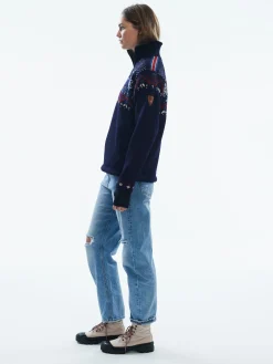 Dale of Norway Weatherproof^Fongen Weatherproof Women's Sweater - Norwegian Wool Navy Offwhite Redrose Indigo