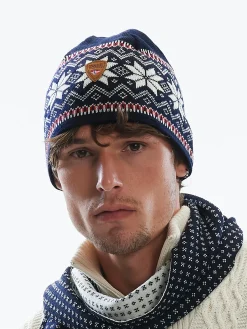 Dale of Norway Hats^Garmisch Hat - Merino Wool Navy Offwhite Red