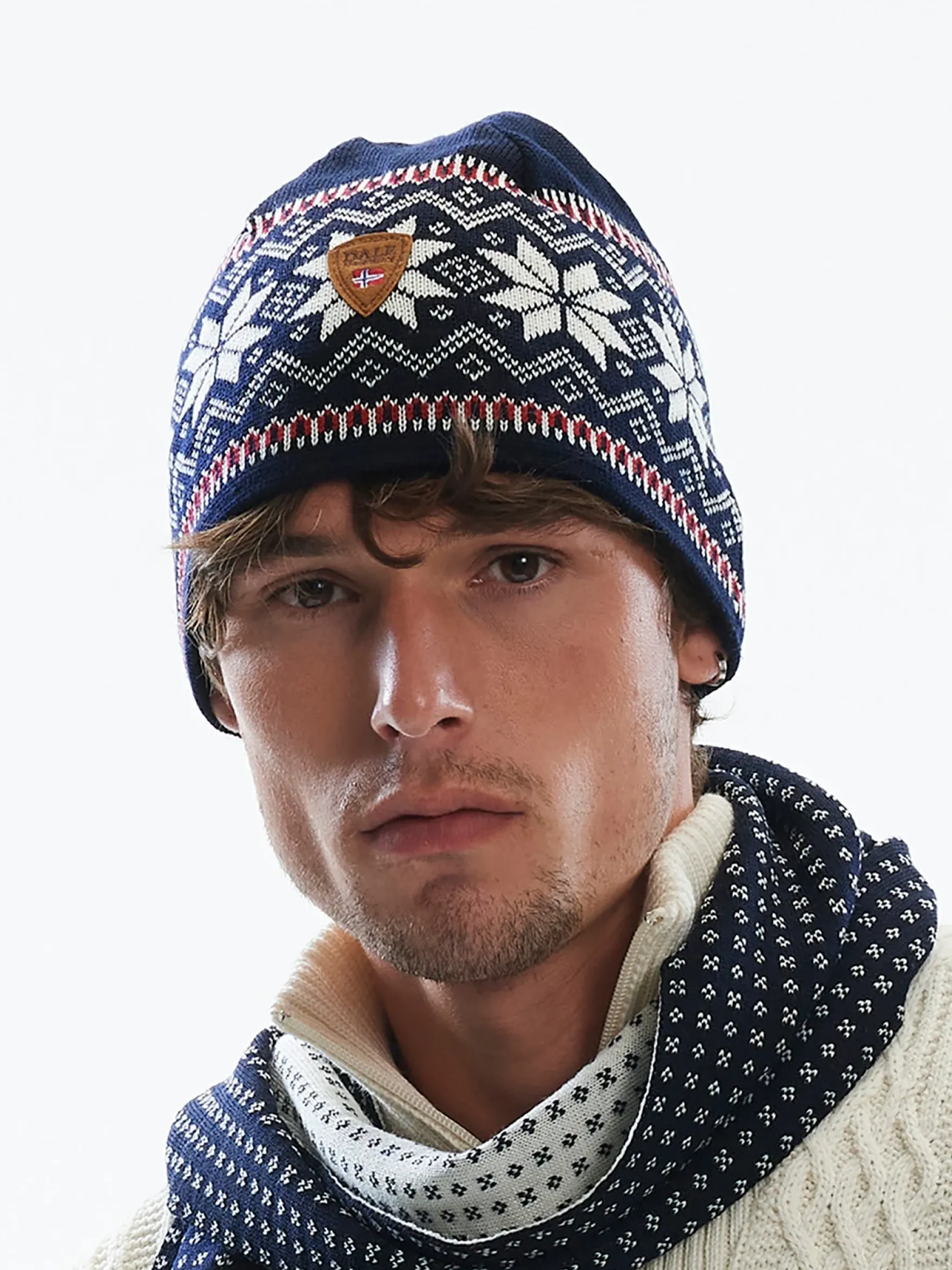 Dale of Norway Hats^Garmisch Hat - Merino Wool Navy Offwhite Red