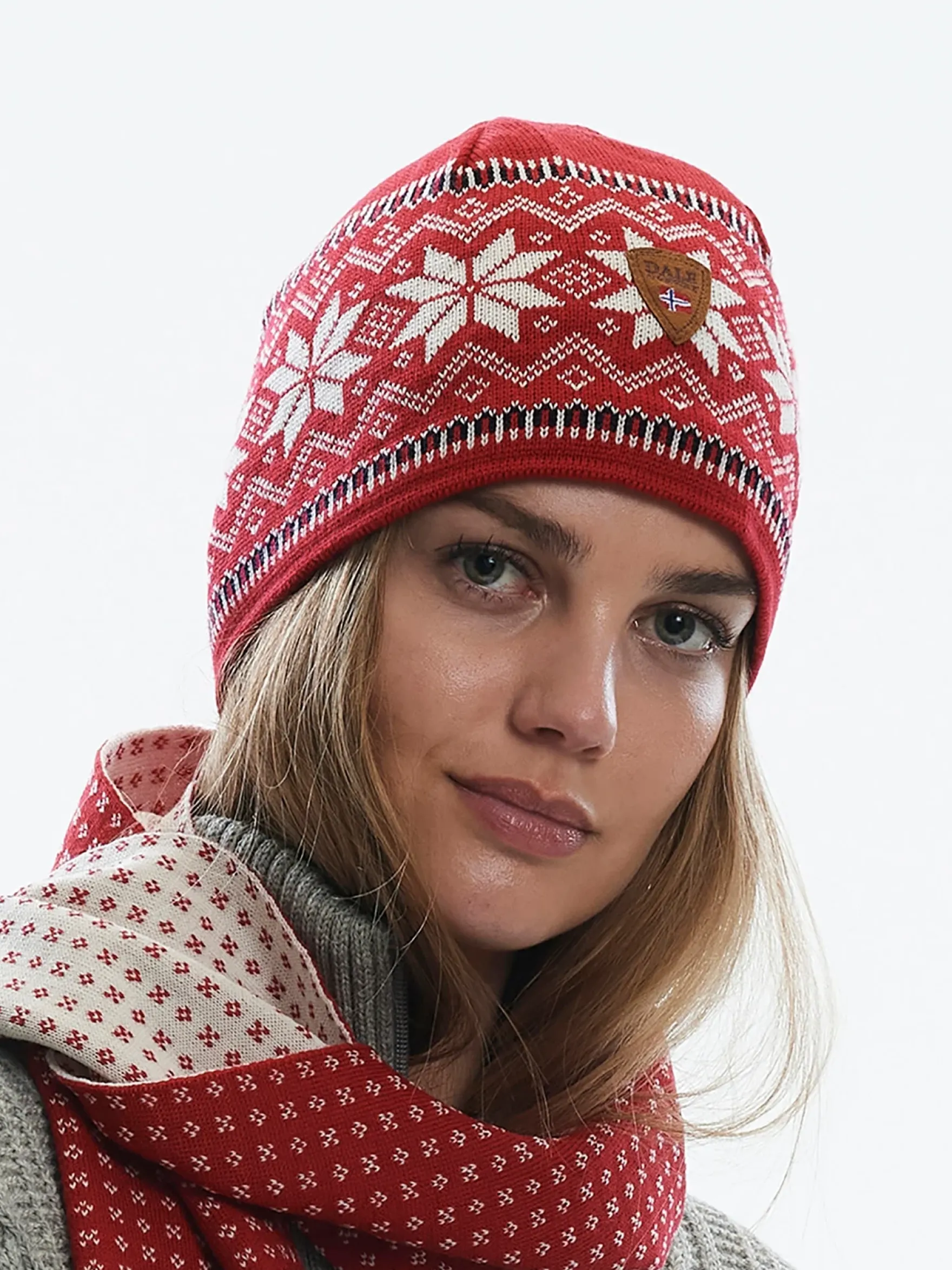 Dale of Norway Hats^Garmisch Hat - Merino Wool Red Offwhite Navy