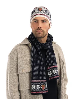Dale of Norway Scarves^Garmisch Scarf - Merino Wool Navy Red Offwhite