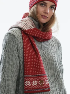 Dale of Norway Scarves^Garmisch Scarf - Merino Wool Red White Navy