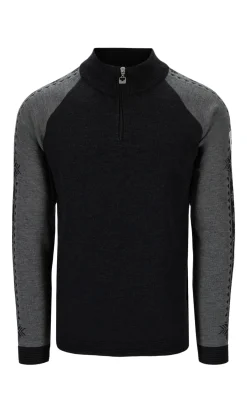 Dale of Norway Half-Zip^Geilo Men's Sweater - Merino Wool Dark Charcoal Smoke