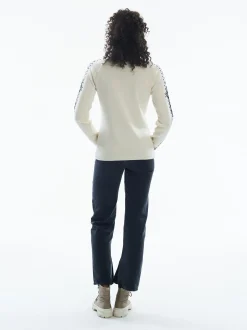 Dale of Norway Half-Zip^Geilo Women's Sweater - Merino Wool Offwhite Black