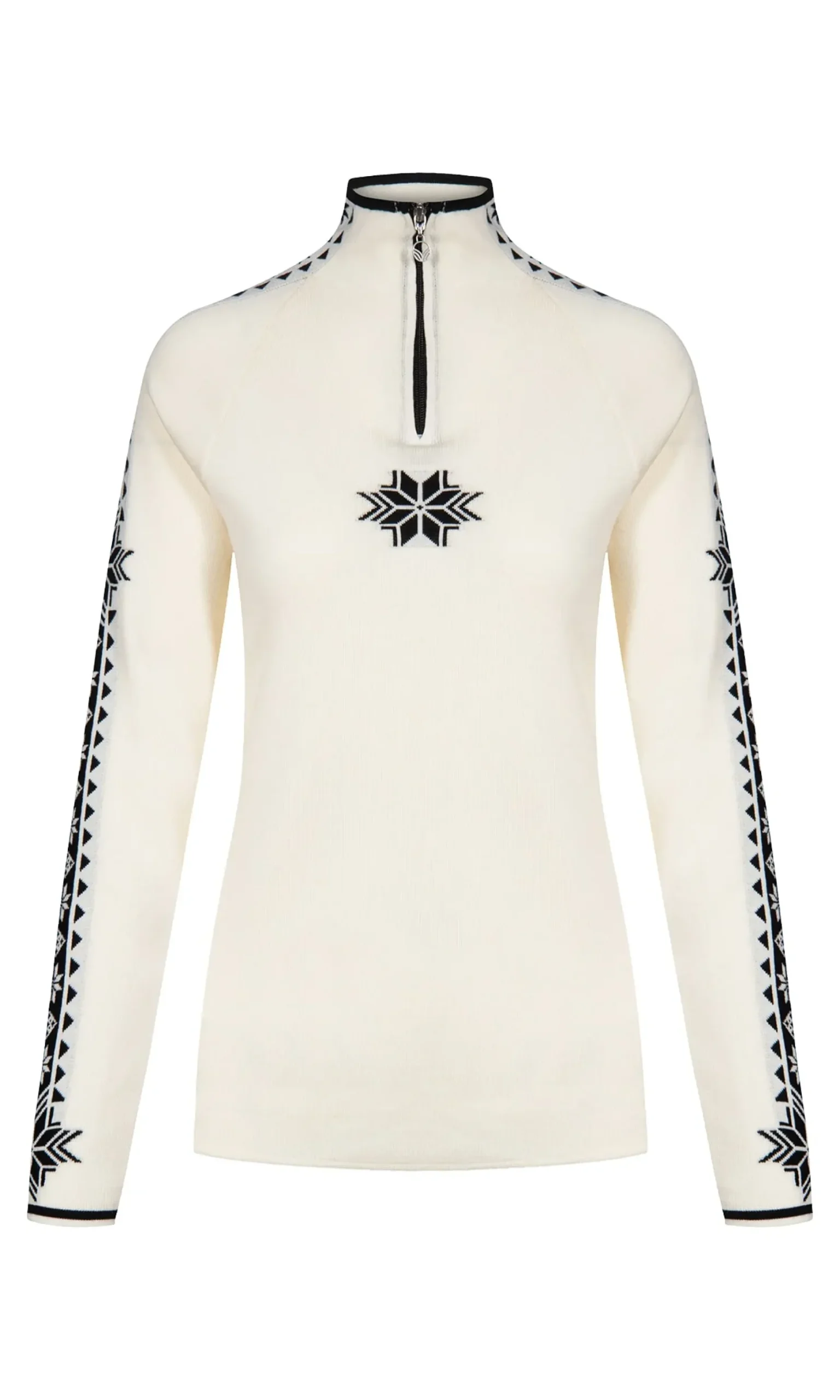 Dale of Norway Half-Zip^Geilo Women's Sweater - Merino Wool Offwhite Black