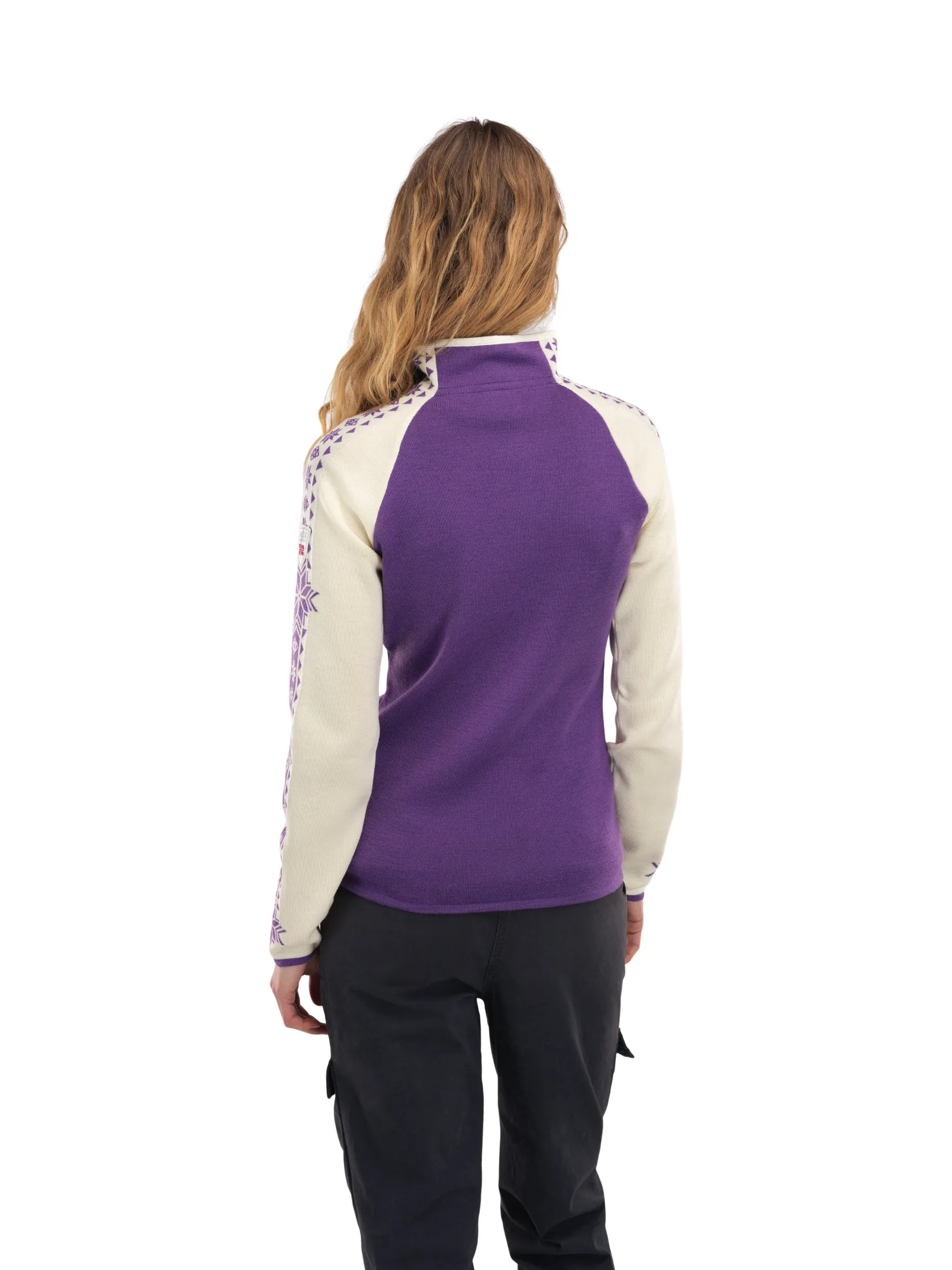 Dale of Norway Half-Zip^Geilo Women's Sweater - Merino Wool Darkpurple Offwhite