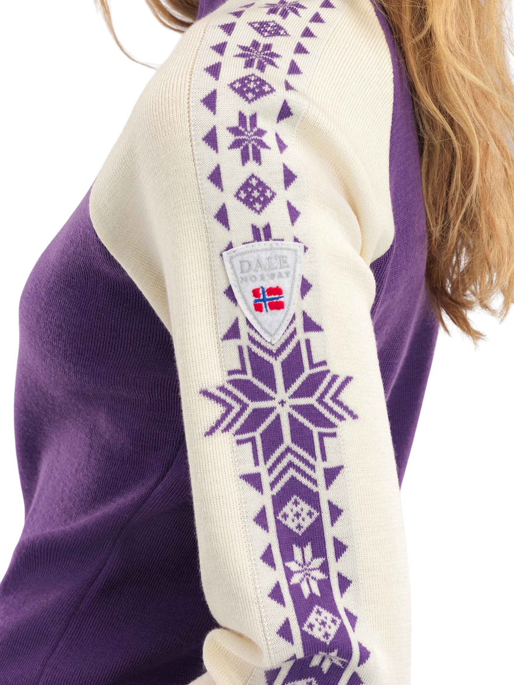 Dale of Norway Half-Zip^Geilo Women's Sweater - Merino Wool Darkpurple Offwhite