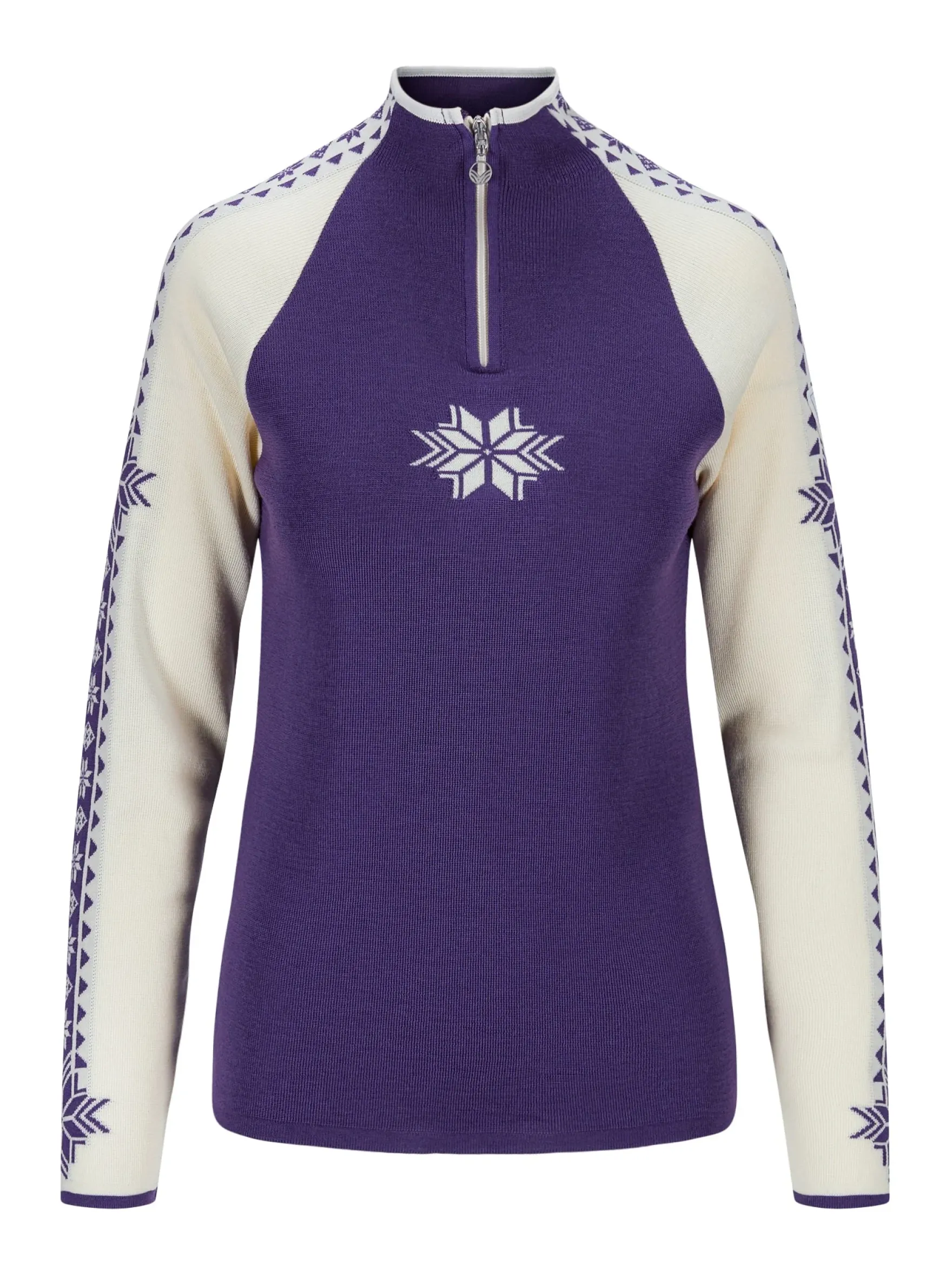 Dale of Norway Half-Zip^Geilo Women's Sweater - Merino Wool Darkpurple Offwhite