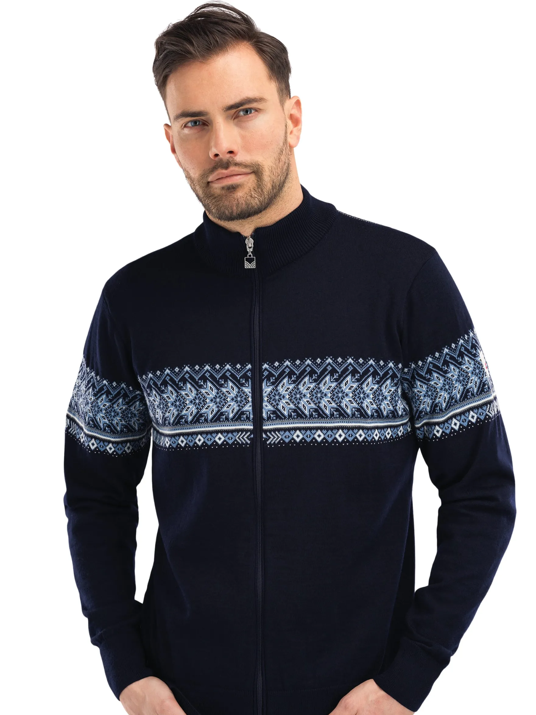 Dale of Norway See All^Hovden Men's Jacket - Merino Wool Navy Offwhite Blueshadow Smoke