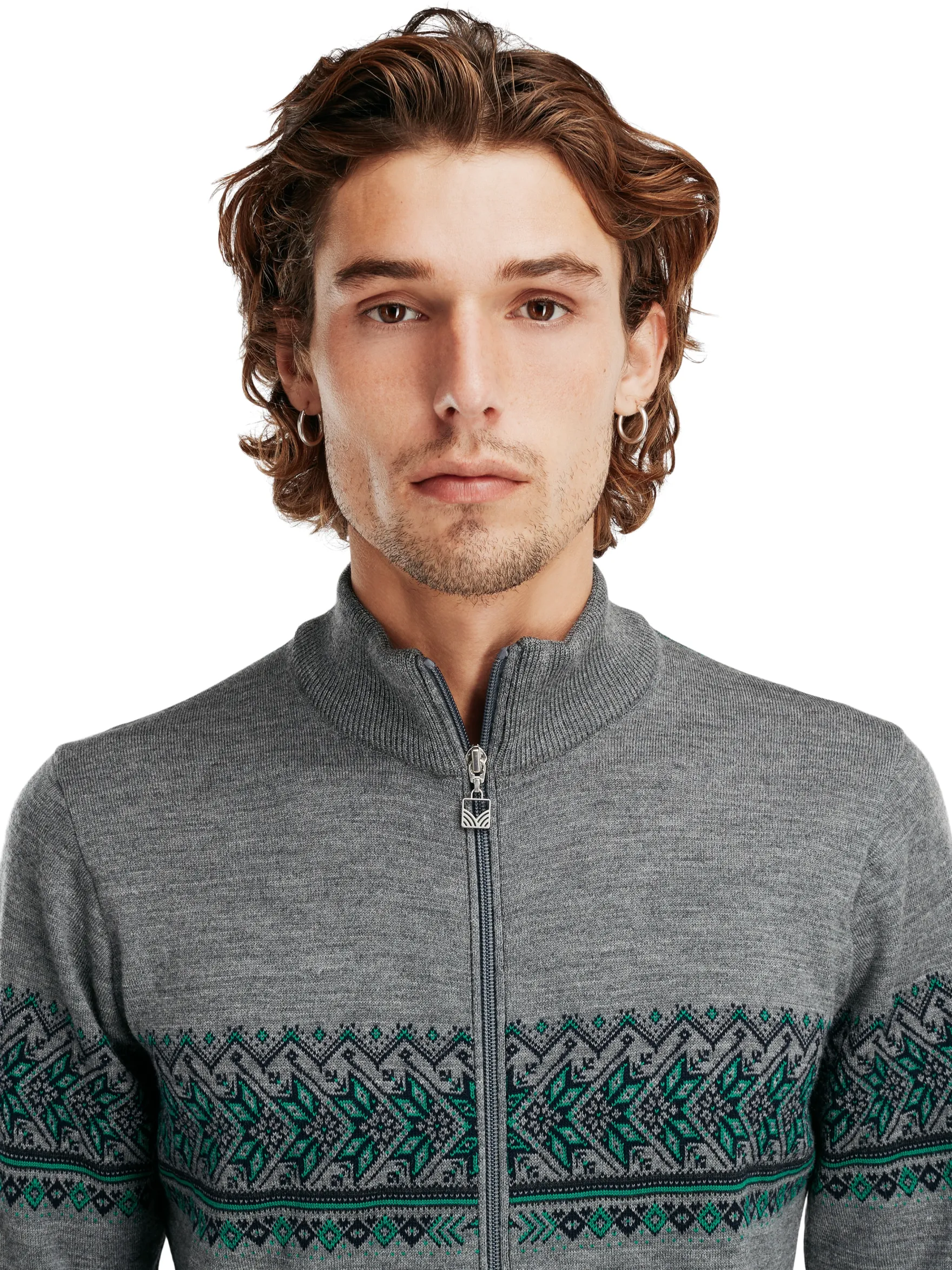 Dale of Norway See All^Hovden Men's Jacket - Merino Wool Smoke Brightgreen