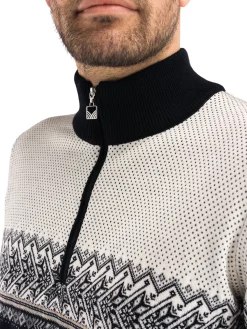 Dale of Norway Half-Zip^Hovden Men's Sweater - Merino Wool Black Lightcharcoal Smoke