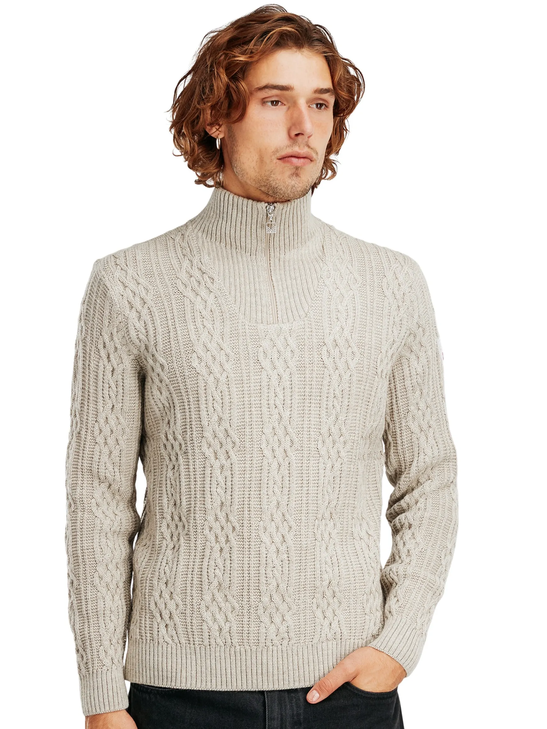 Dale of Norway Half-Zip^Hoven Men's Knit Sweater Sand