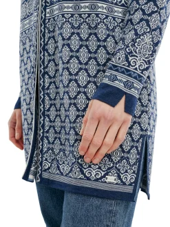 Dale of Norway Long Jackets^Ingeborg Women's Jacket - Merino Electricstorm Offwhite Blue