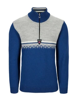 Dale of Norway Half-Zip^Lahti Men's Knit Sweater Indigo Lightcharcoal Offwhite