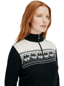 Dale of Norway Half-Zip^Liberg Women's Sweater Black Schiefer Offwhite
