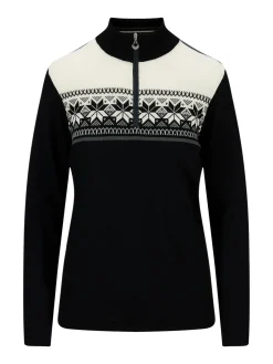 Dale of Norway Half-Zip^Liberg Women's Sweater Black Schiefer Offwhite