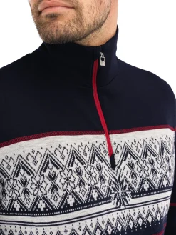 Dale of Norway Next-To-Skin^Moritz Basic Men's Sweater - Superfine Merino Navy White Raspberry