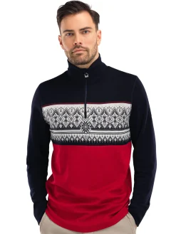 Dale of Norway Next-To-Skin^Moritz Basic Men's Sweater - Superfine Merino Raspberry Navy Offwhite