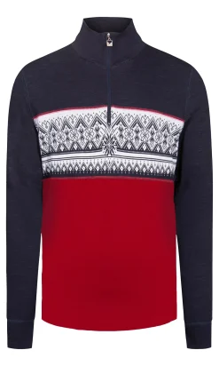 Dale of Norway Next-To-Skin^Moritz Basic Men's Sweater - Superfine Merino Raspberry Navy Offwhite