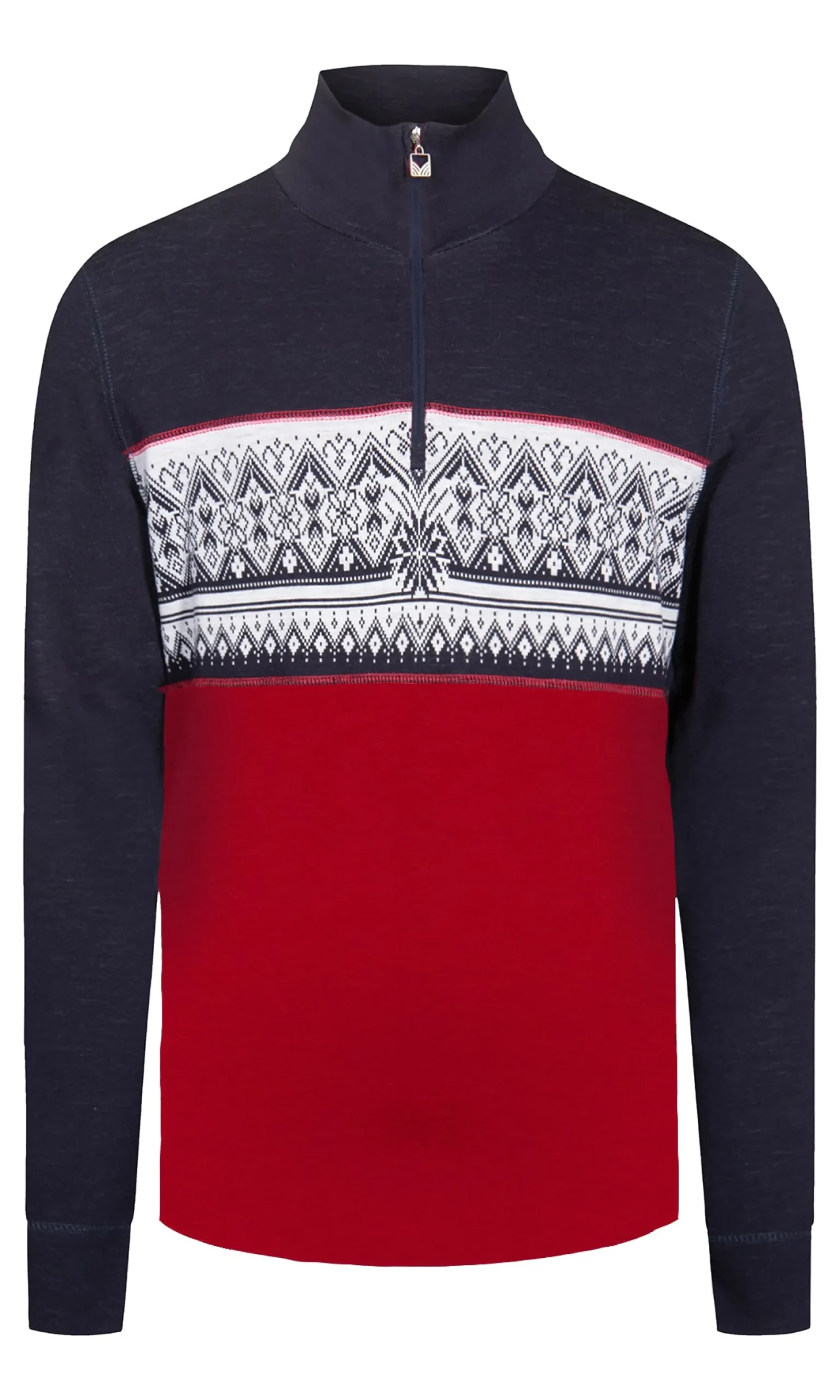 Dale of Norway Next-To-Skin^Moritz Basic Men's Sweater - Superfine Merino Raspberry Navy Offwhite
