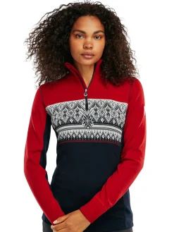 Dale of Norway Next-To-Skin^Moritz Basic Women's Sweater - Superfine Merino Raspberry Navy Offwhite