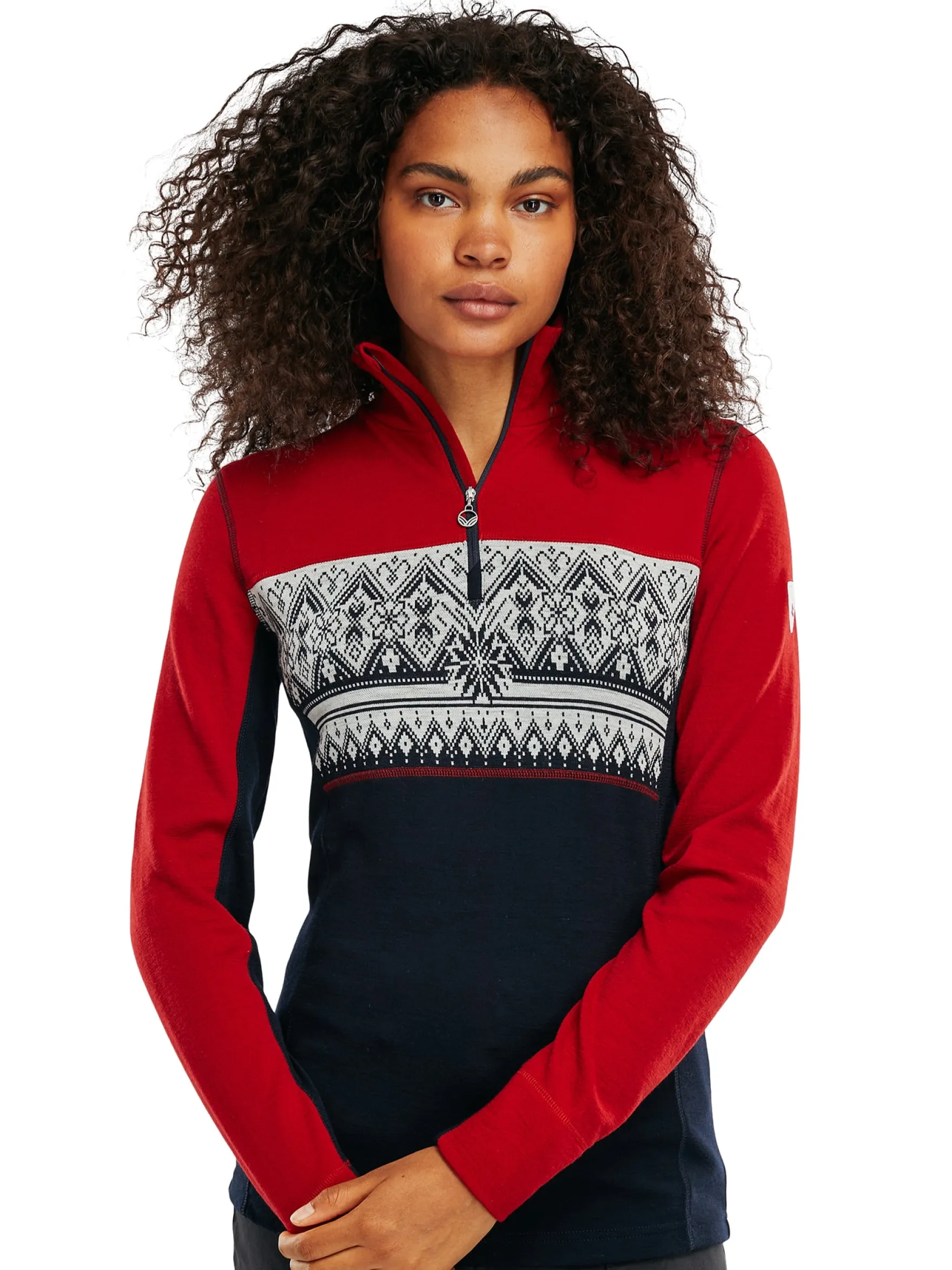 Dale of Norway Next-To-Skin^Moritz Basic Women's Sweater - Superfine Merino Raspberry Navy Offwhite