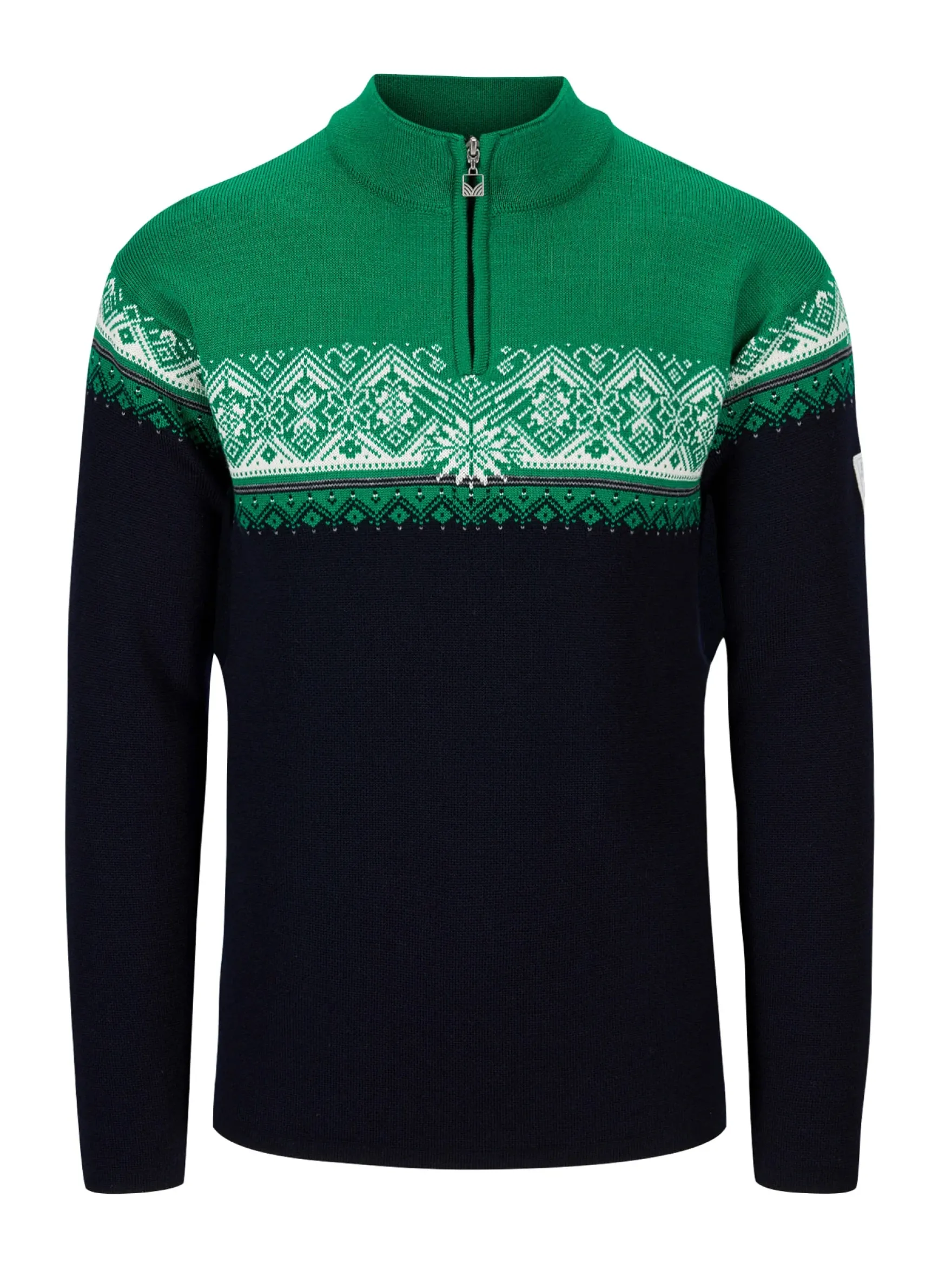 Dale of Norway Half-Zip^Moritz Men's Sweater - Merino Wool Navy Brightgreen