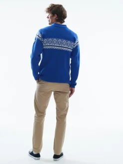 Dale of Norway Half-Zip^Moritz Men's Sweater - Merino Wool Ultramarineoffwhite Navy