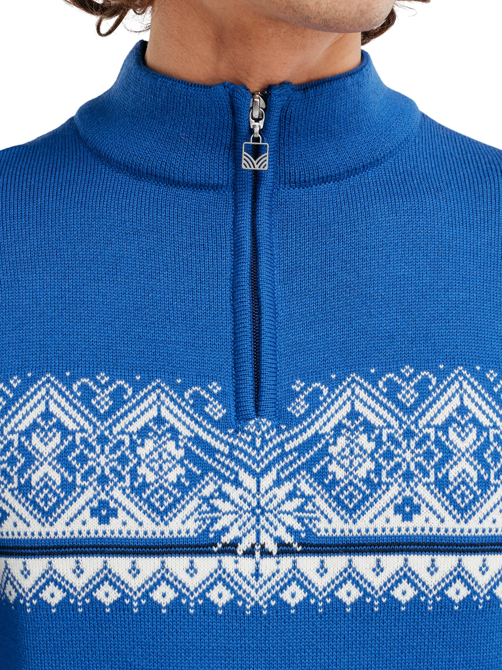 Dale of Norway Half-Zip^Moritz Men's Sweater - Merino Wool Ultramarineoffwhite Navy