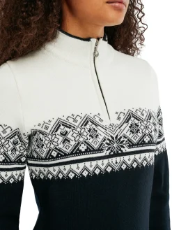 Dale of Norway Half-Zip^Moritz Women's Sweater - Merino Wool Black White Darkcharcoal