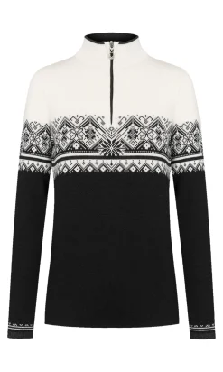 Dale of Norway Half-Zip^Moritz Women's Sweater - Merino Wool Black White Darkcharcoal
