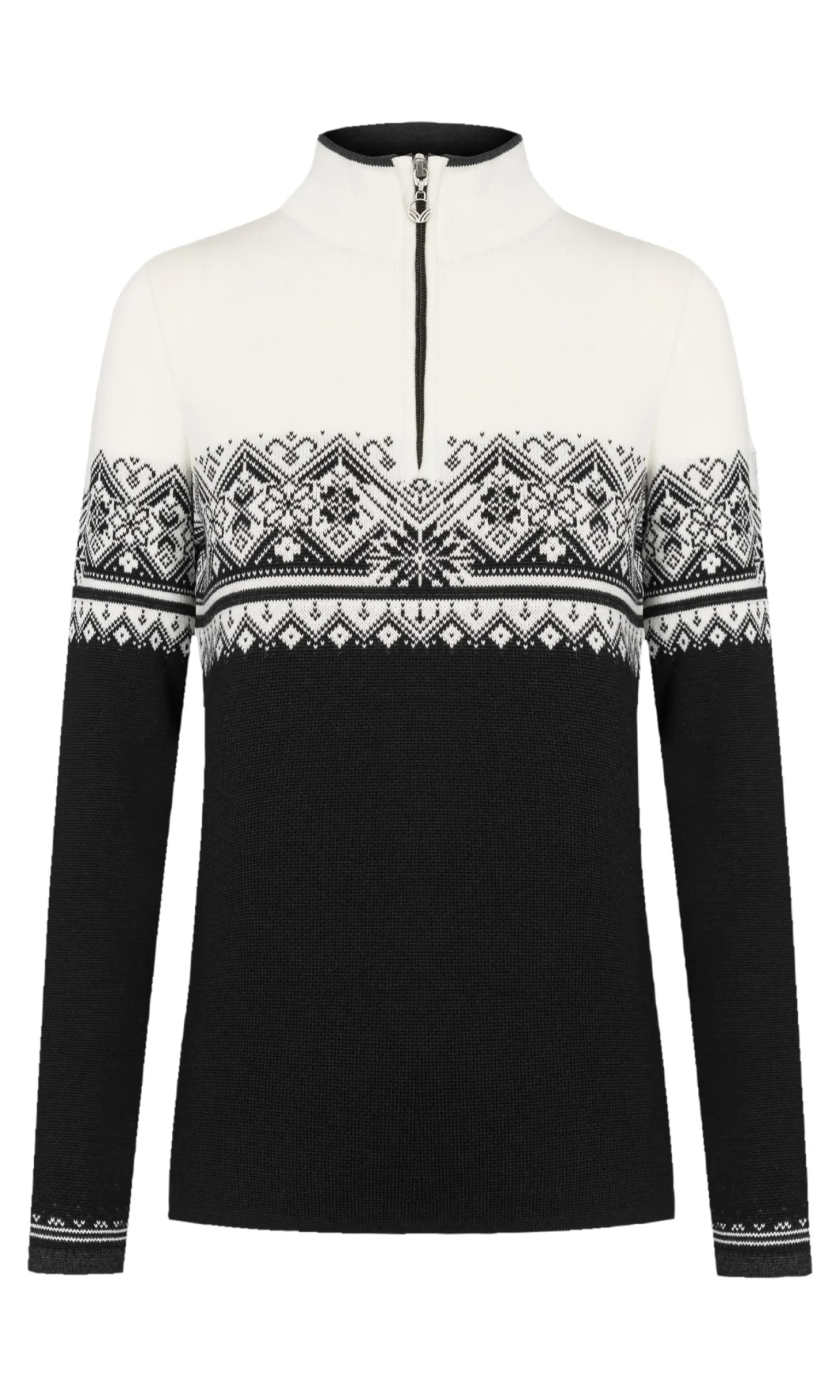 Dale of Norway Half-Zip^Moritz Women's Sweater - Merino Wool Black White Darkcharcoal