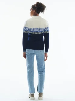 Dale of Norway Half-Zip^Moritz Women's Sweater - Merino Wool Navy White Ultramarine