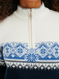 Dale of Norway Half-Zip^Moritz Women's Sweater - Merino Wool Navy White Ultramarine