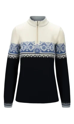 Dale of Norway Half-Zip^Moritz Women's Sweater - Merino Wool Navy White Ultramarine