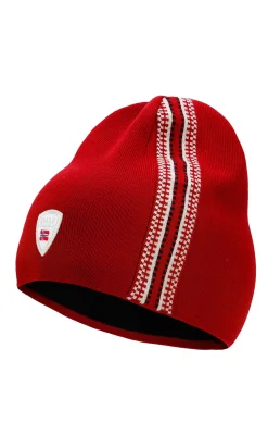 Dale of Norway Hats^Mount Olympus Unisex Merino Wool Hat Raspberry Offwhite Navy