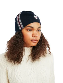 Dale of Norway Hats^Mount Olympus Unisex Merino Wool Hat Navy Raspberry Offwhite