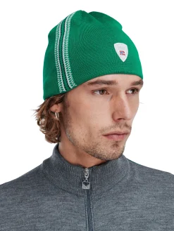 Dale of Norway Hats^Mount Olympus Unisex Merino Wool Hat Brightgreen Offwhite Navy