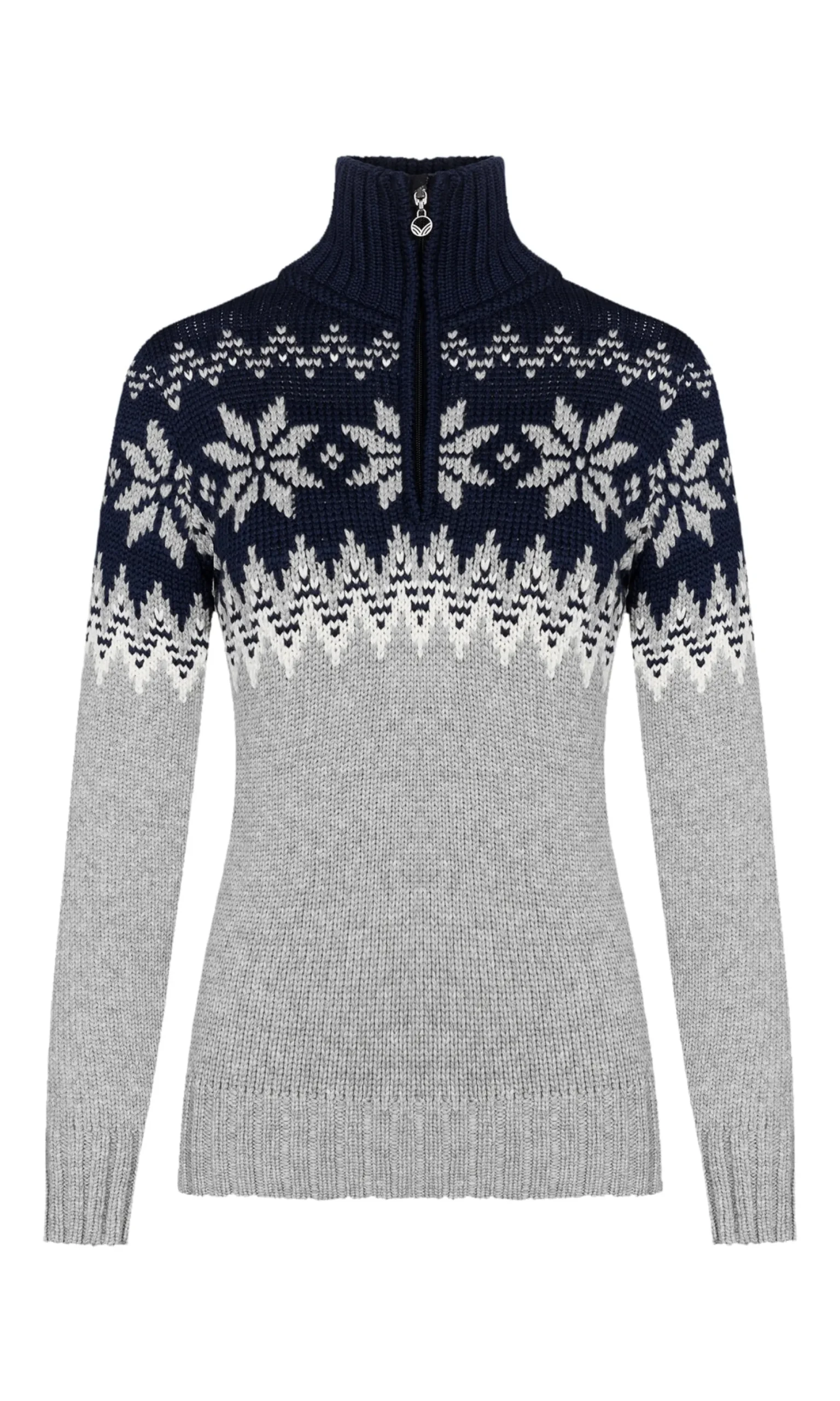 Dale of Norway Half-Zip^Myking Women's Sweater - Merino Wool Lightcharcoal Offwhite Navy